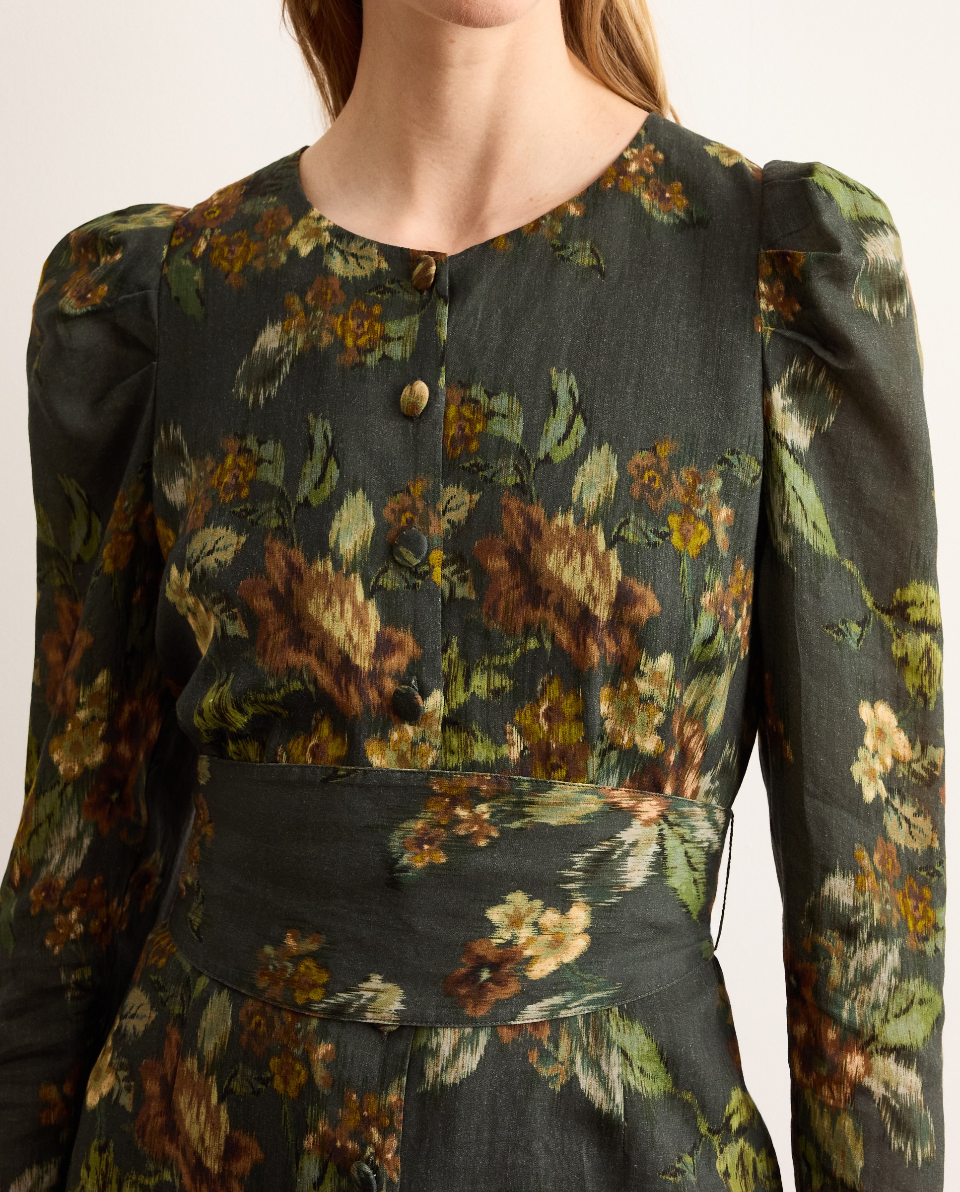 Vestido Midi Estampado Verde-4