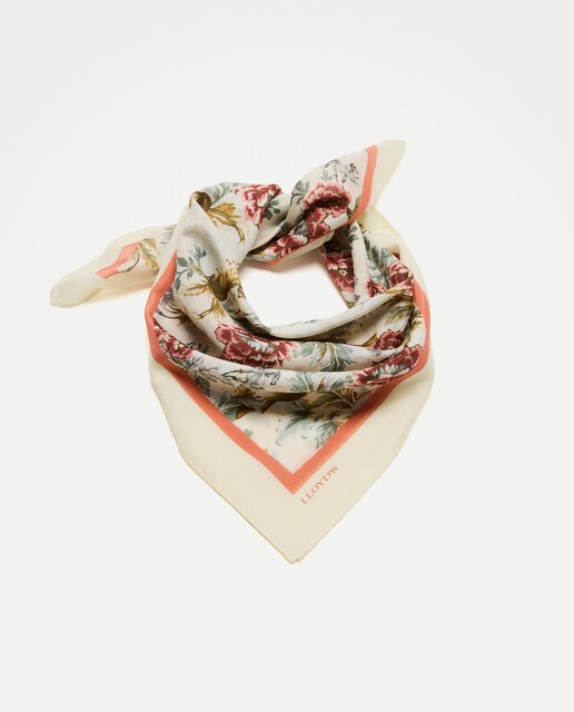 Pañuelo estampado con seda
