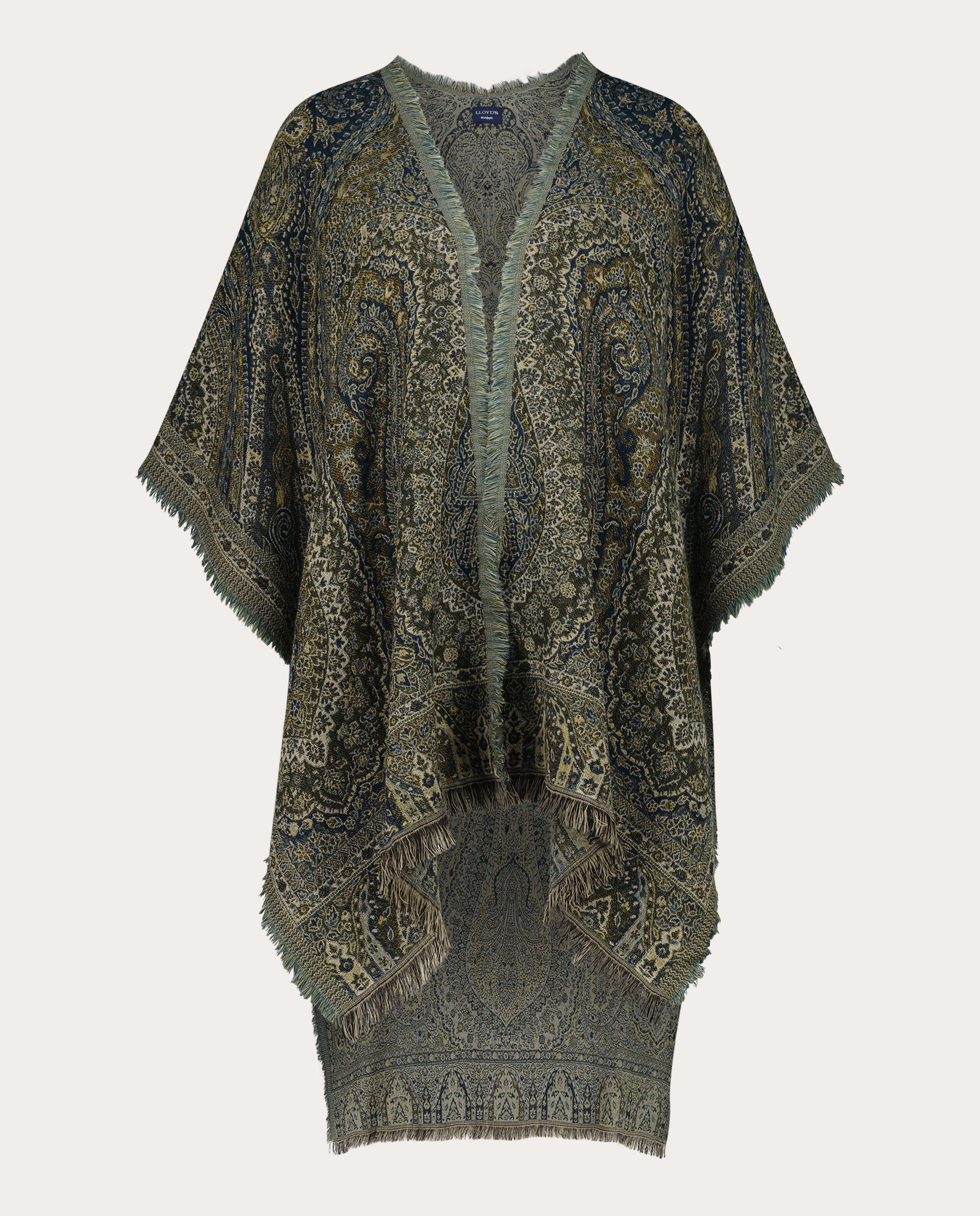 Poncho de Lã Liso 520 Caqui-1