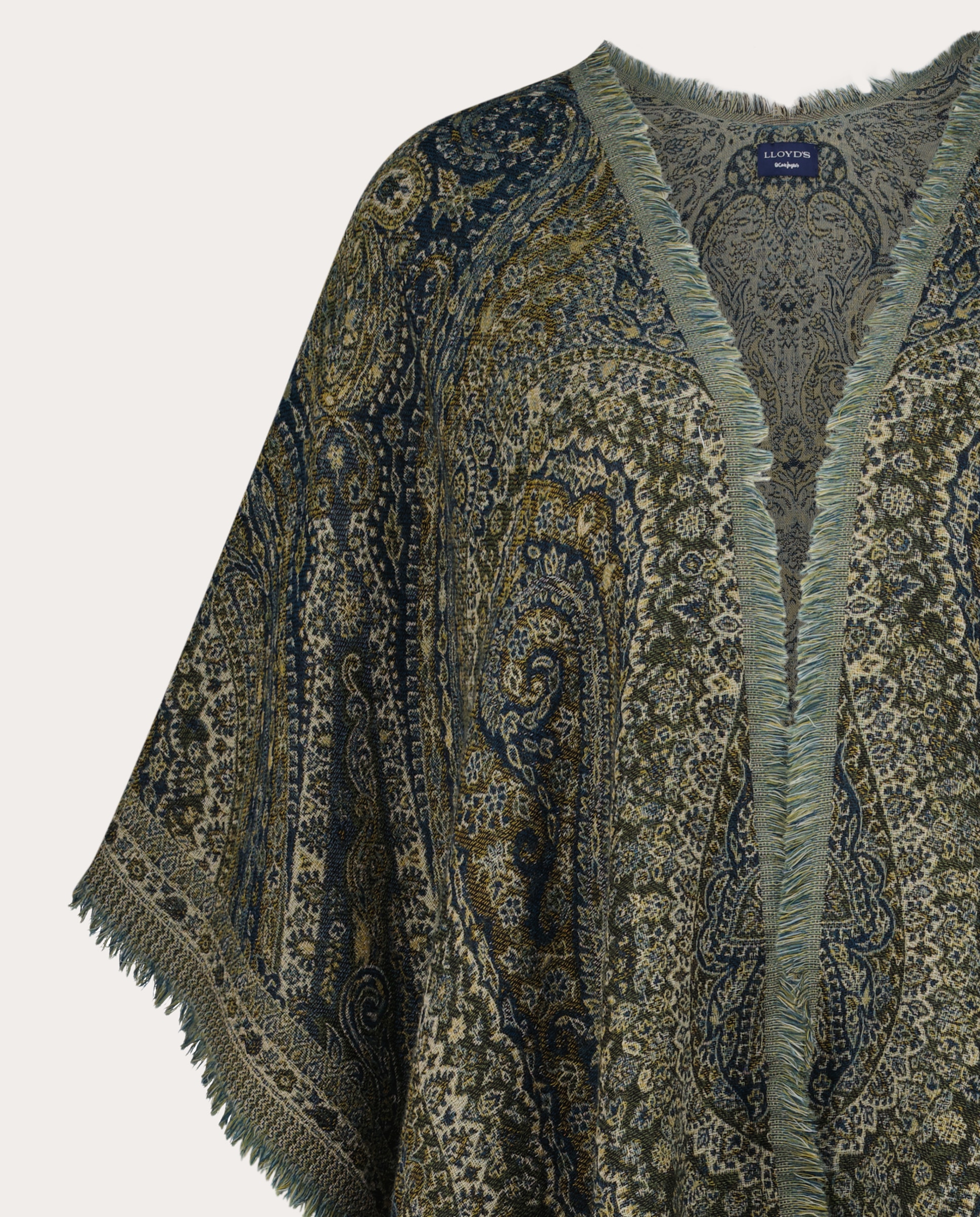 Poncho de Lã Liso 520 Caqui-3