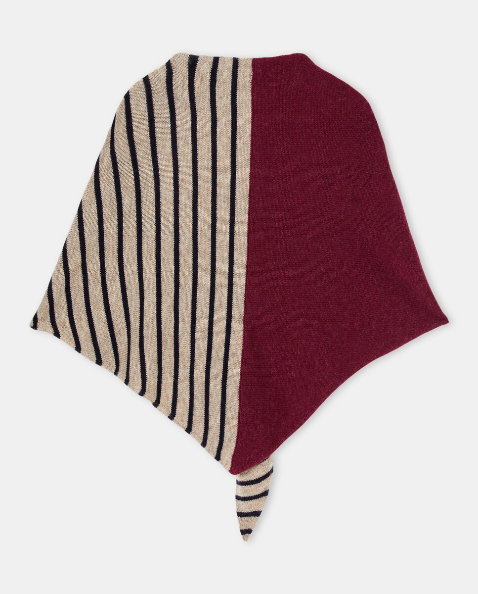 Lenço de Bico de Malha de Lã Bordeaux-2