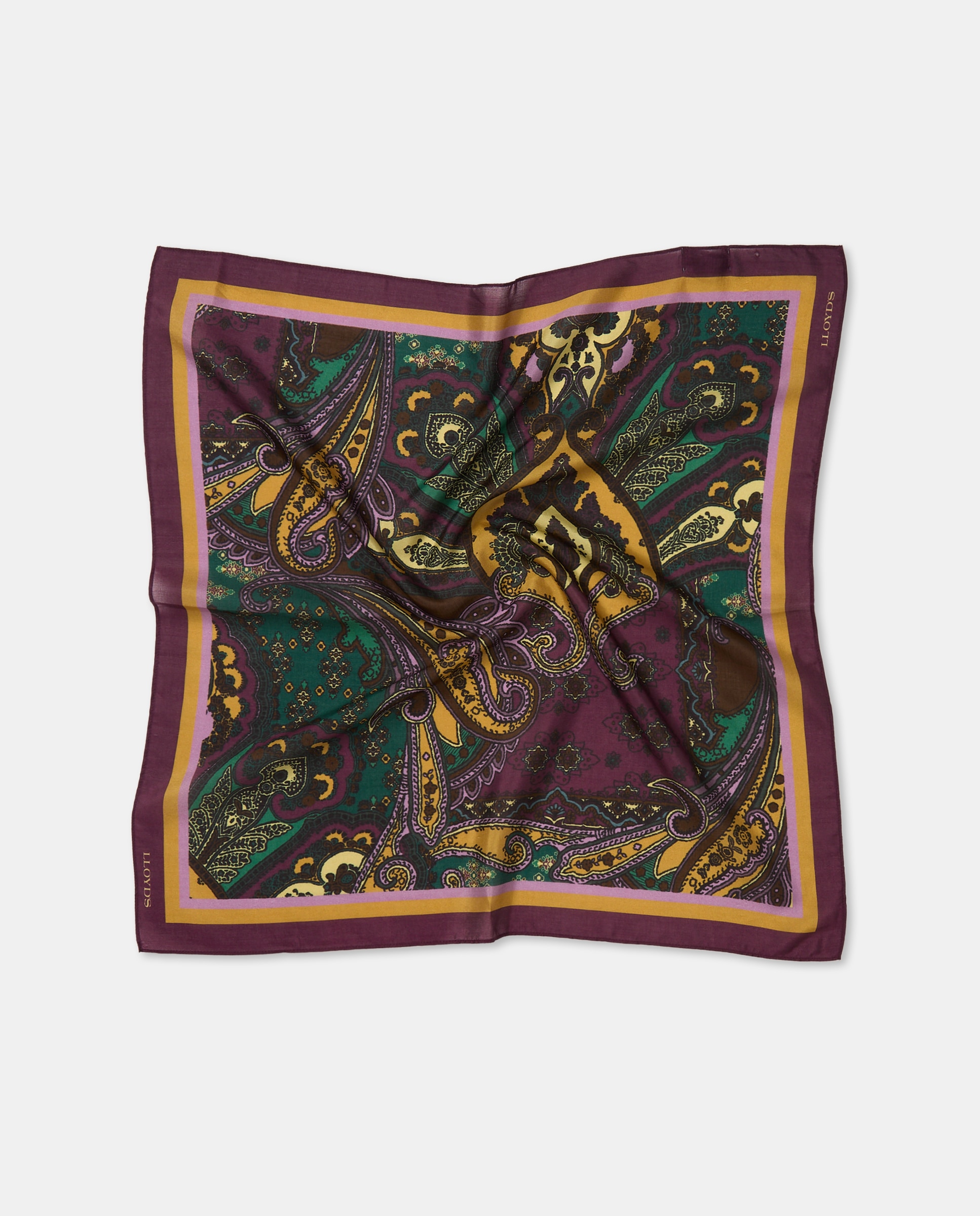 Lenço de Seda com Estampado Roxo-1