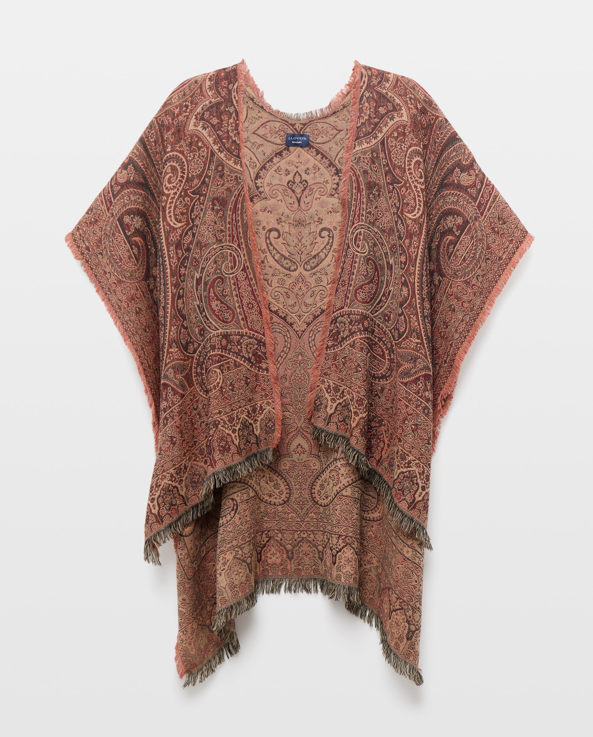 Imagen 0 de Poncho jacquard de mujer 600 Rojo