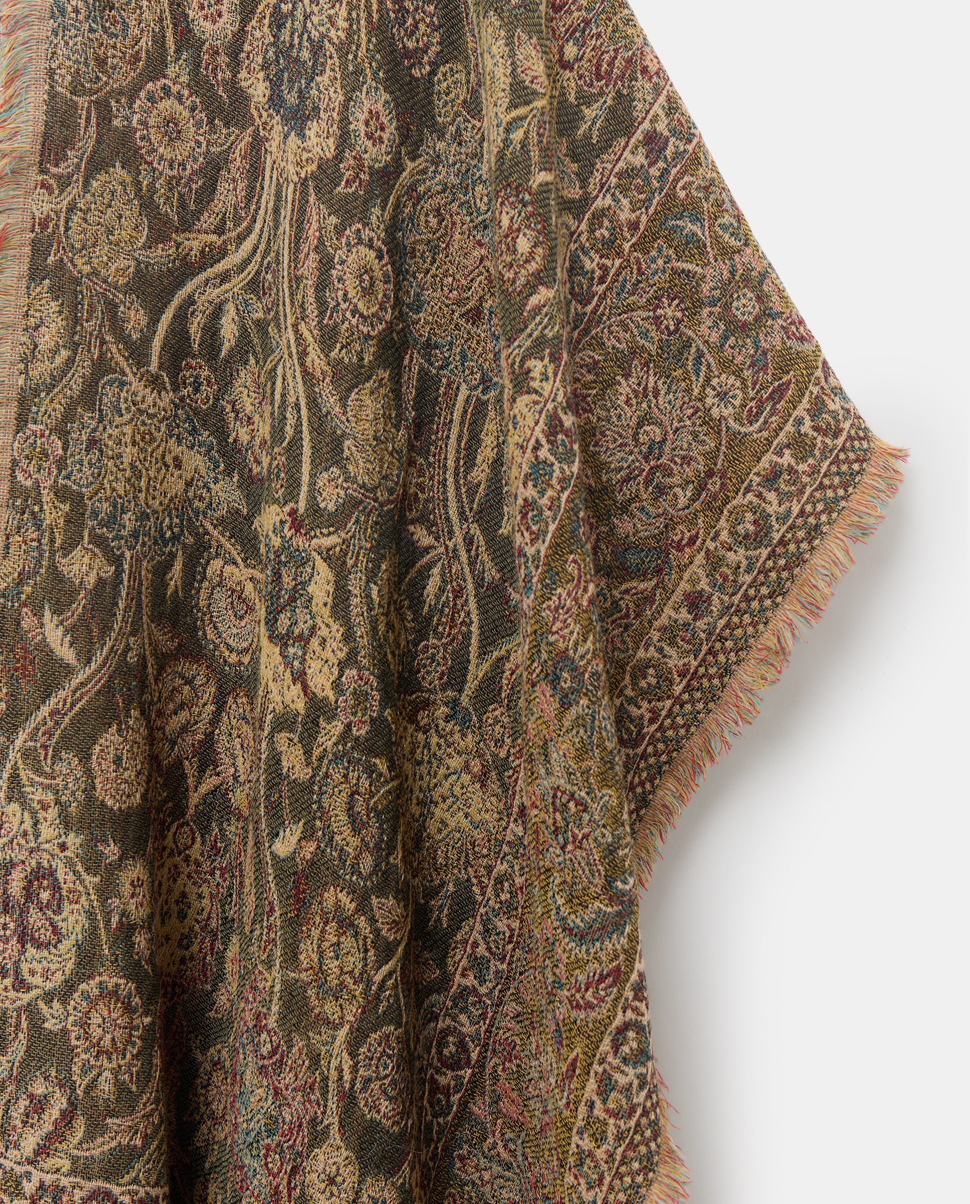 Poncho com Jacquard 520 Caqui-3