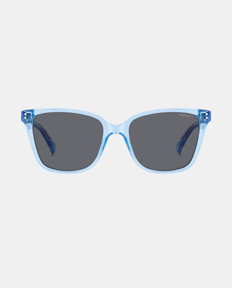 Imagen 0 de Gafas de sol infantil rectangulares en poliamida con lente polarizada en rosa Azul