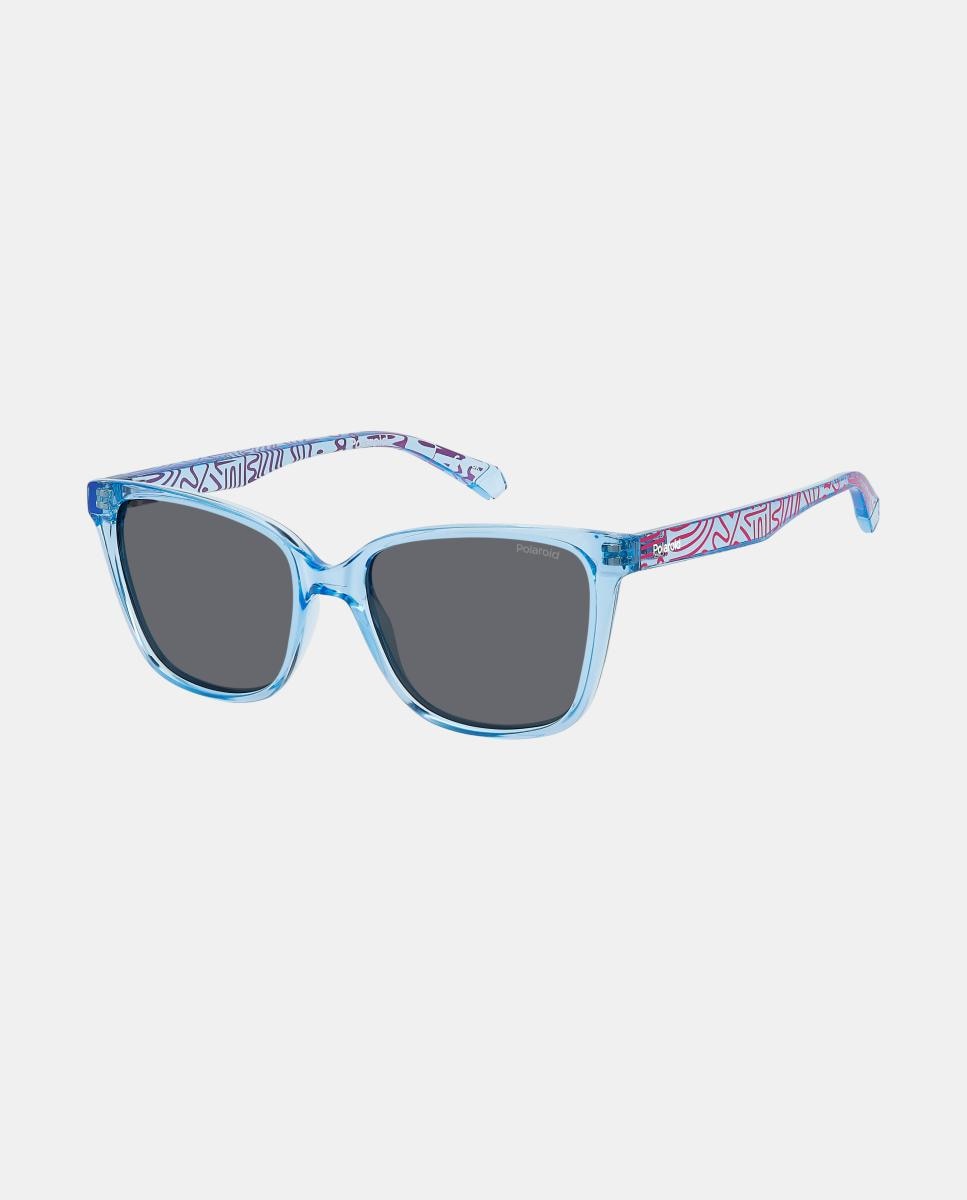 Gafas de sol infantil rectangulares en poliamida con lente polarizada en rosa - Polaroid Kids - Azul Azul-2