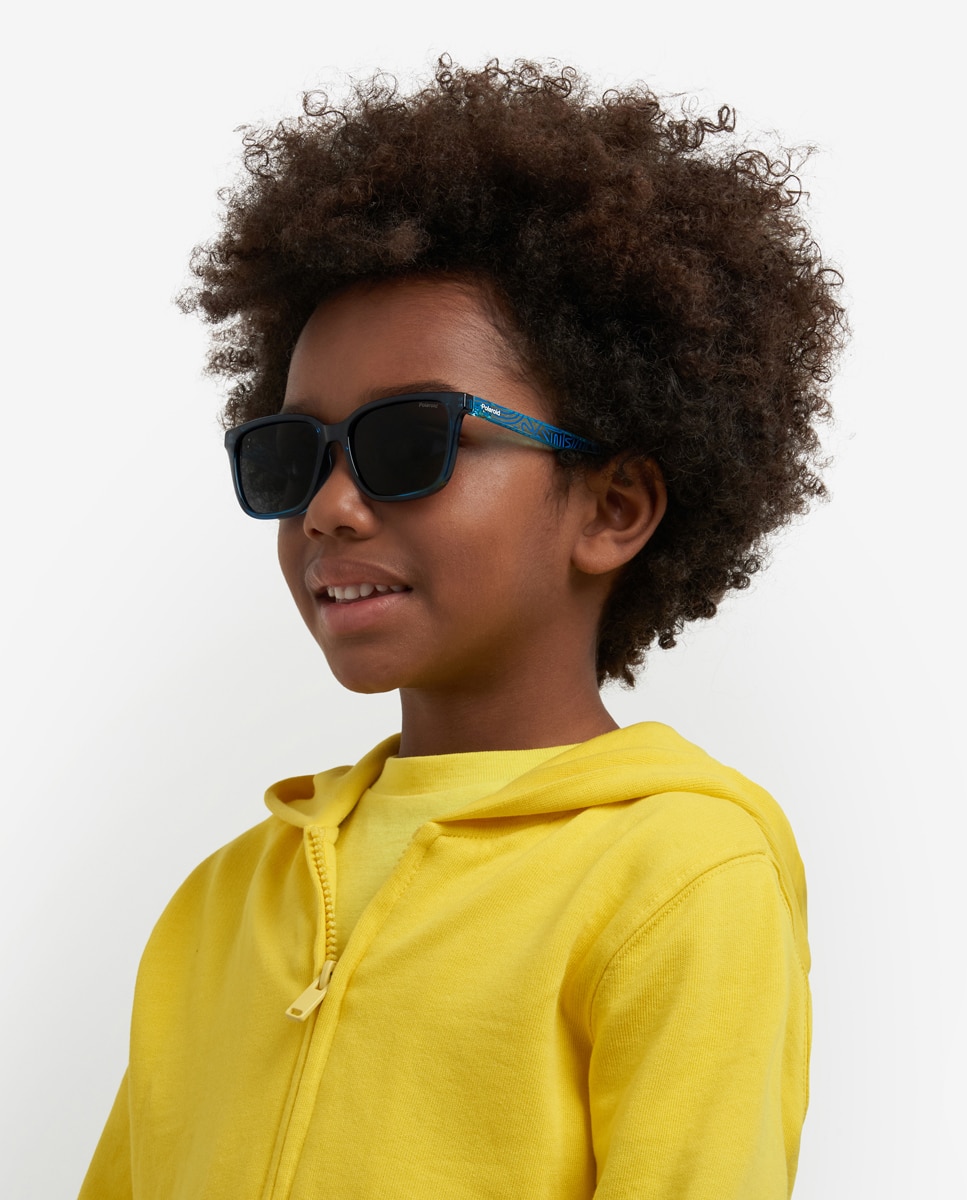 Gafas de sol infantil rectangulares en poliamida con lente polarizada en turquesa - Polaroid Kids - Azul Azul-2