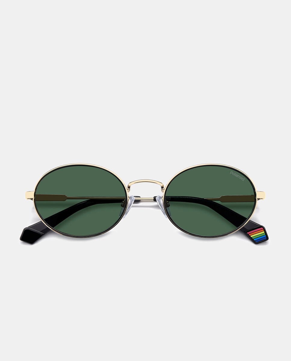 Gafas de sol de mujer ovalada en metal con lente polarizada en