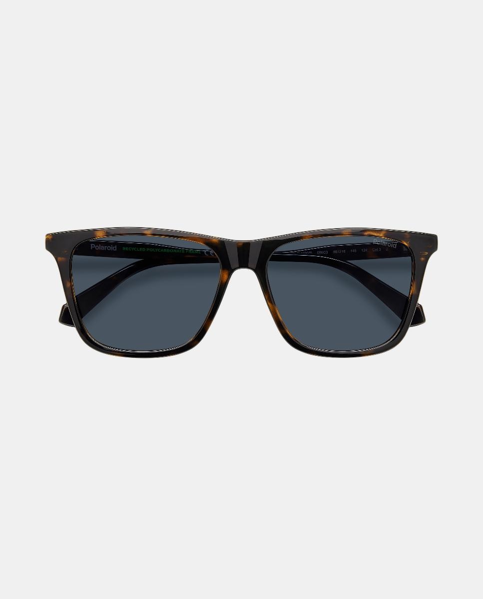 Gafas de sol de hombre cuadrada en poliamida con lente polarizada - Polaroid - Marrón Marrón-4