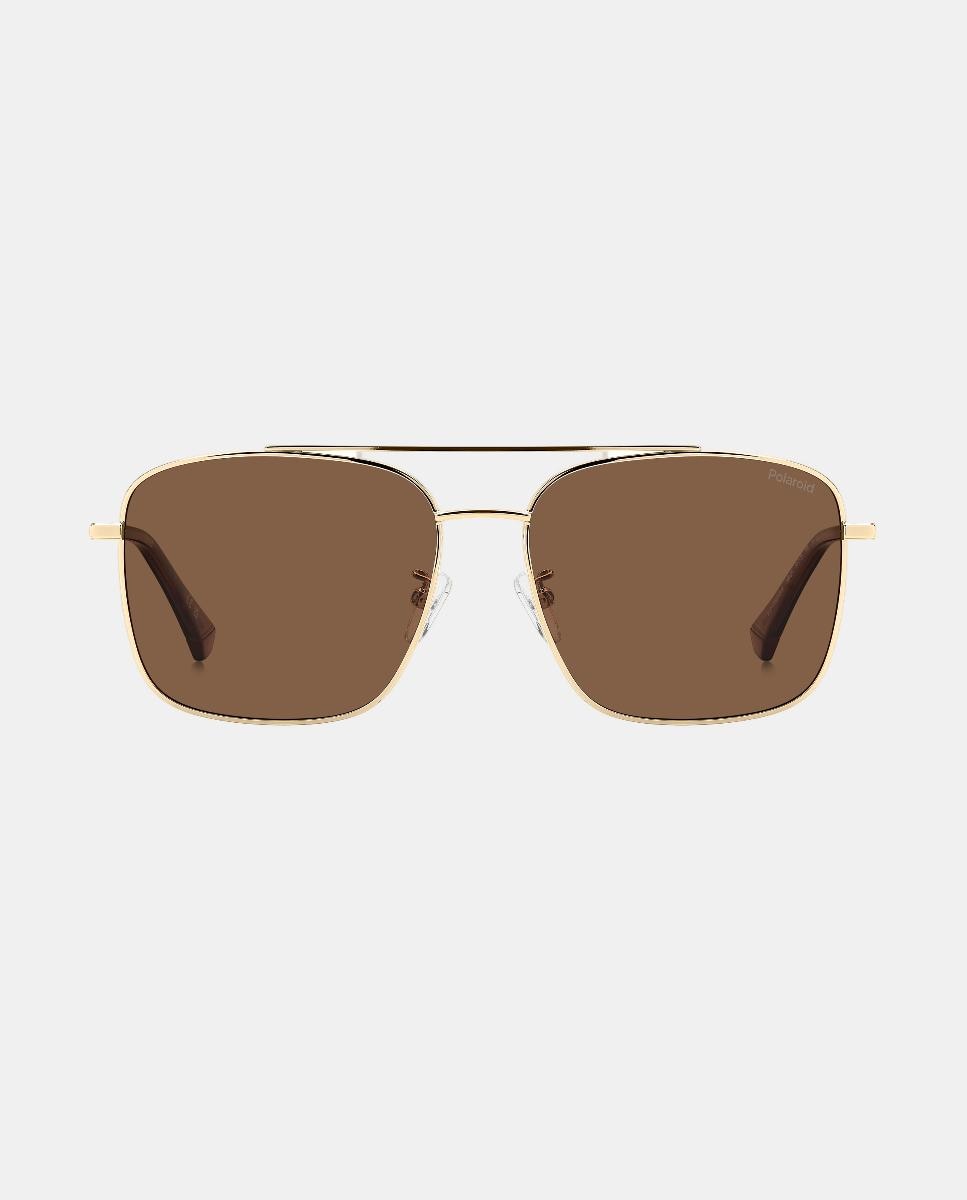 Imagen 0 de Gafas de sol de hombre cuadrada metalica con lente polarizada Oro