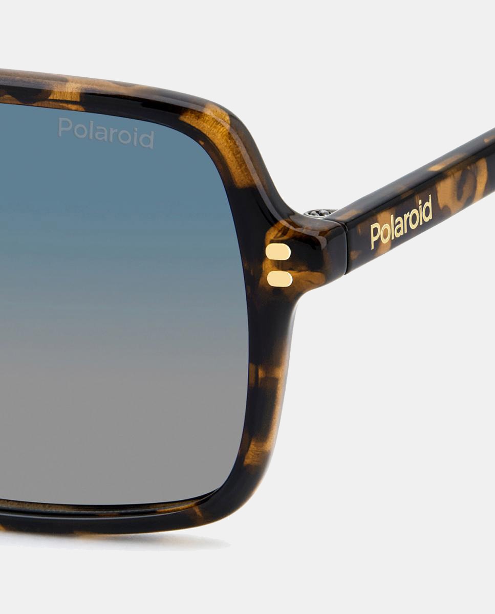 Gafas de sol de hombre cuadrada en poliamida con lente polarizada - Polaroid - Marrón Marrón-6