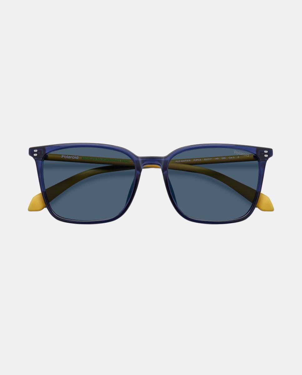 Imagen 4 de Gafa de sol de hombre rectangular en poliamida con lente polarizada - Polaroid - Azul Azul