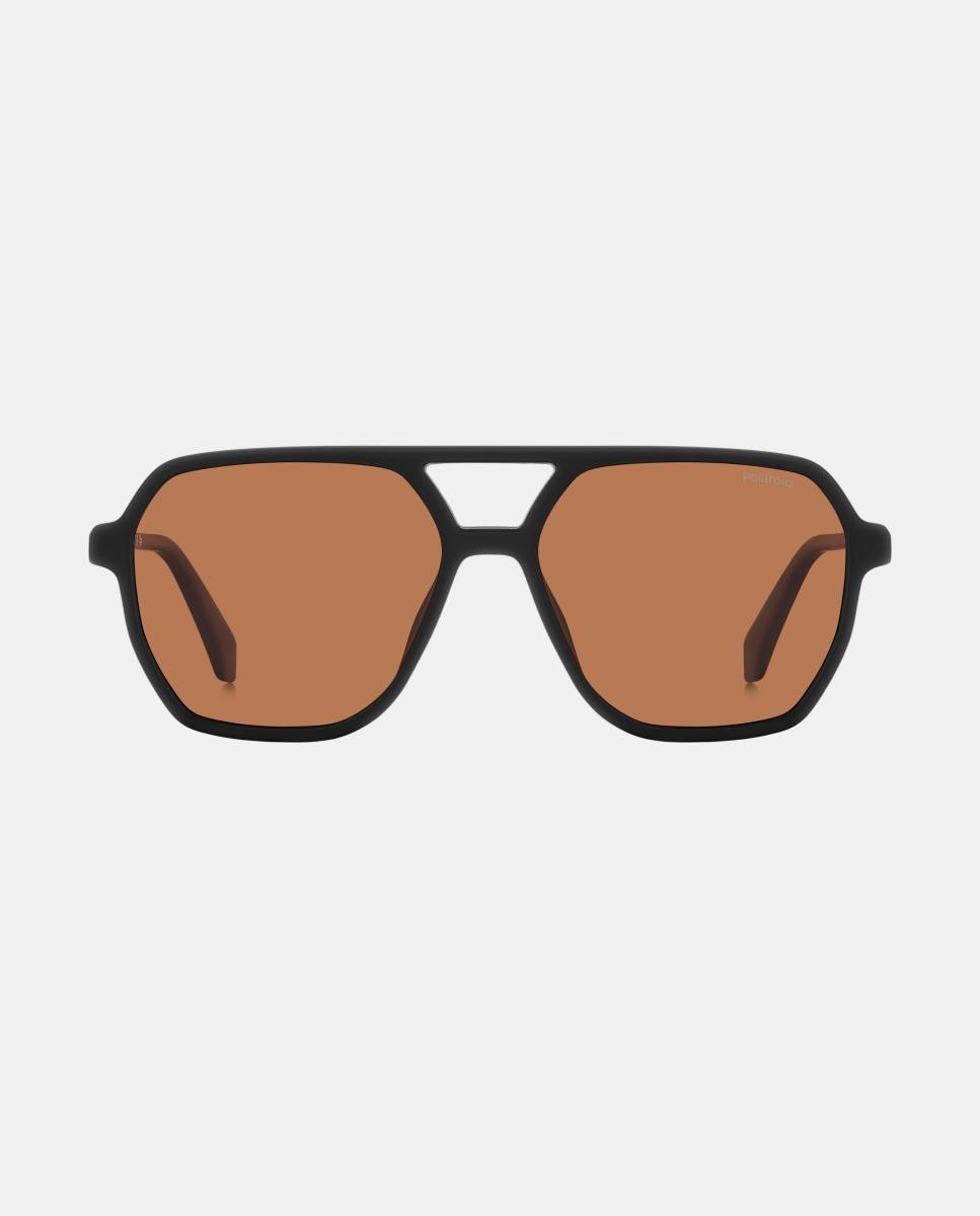 Imagen 1 de Gafas de sol PLD 4218/Sl unisex rectangular en policarbonato con lente polarizada Negro