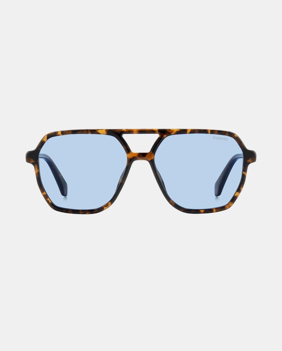 Imagen 1 de Gafas de sol PLD 4218/Sl unisex rectangular en policarbonato con lente polarizada Marrón