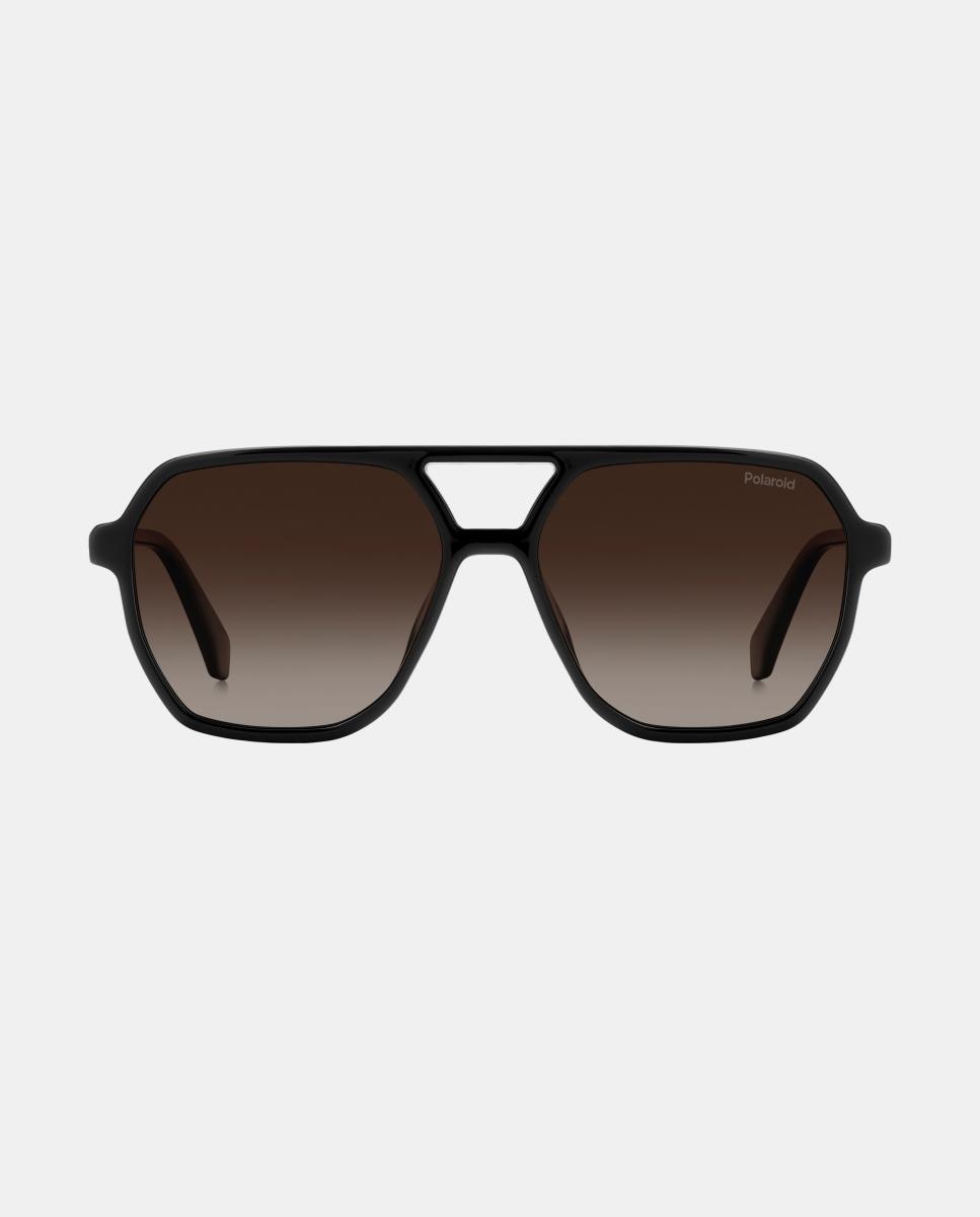 Imagen 1 de Gafas de sol PLD 4218/Sl unisex rectangular en policarbonato con lente polarizada Negro