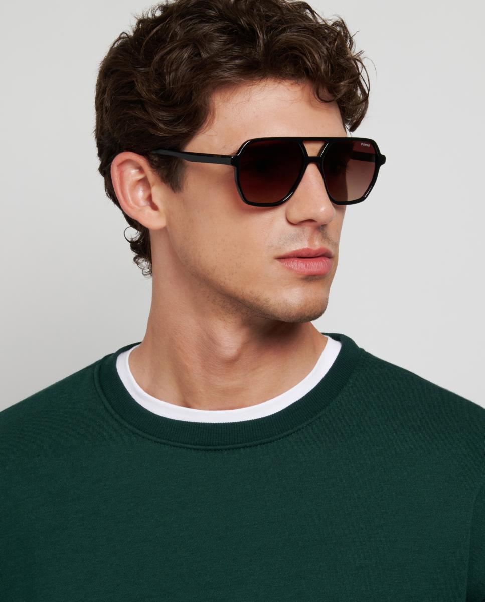 Imagen 7 de Gafas de sol PLD 4218/Sl unisex rectangular en policarbonato con lente polarizada - Polaroid - Negro Negro