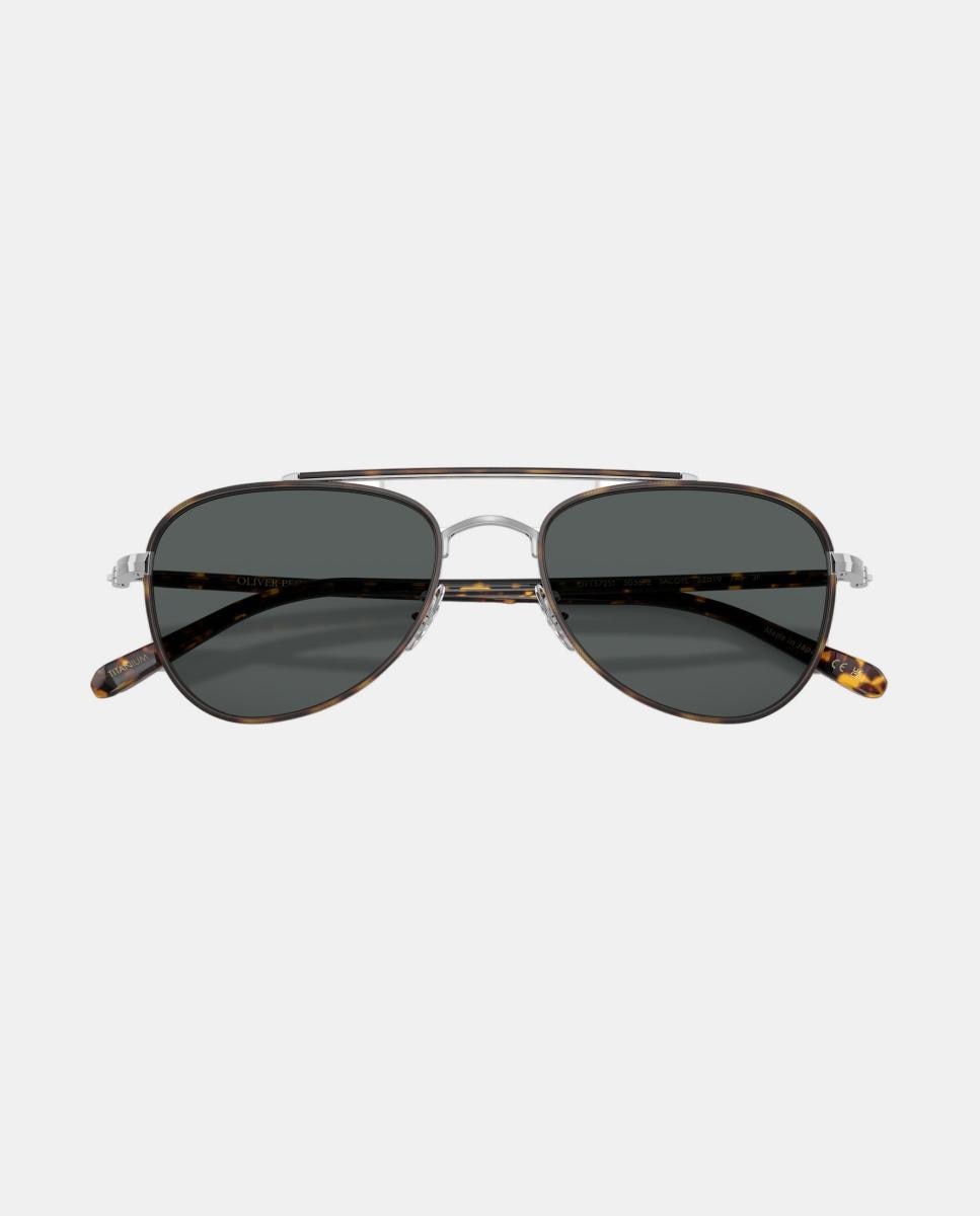 Gafas de sol OV1372ST SACOYE unisex piloto en metal con lente polarizada - Oliver Peoples - Plata Plata-5