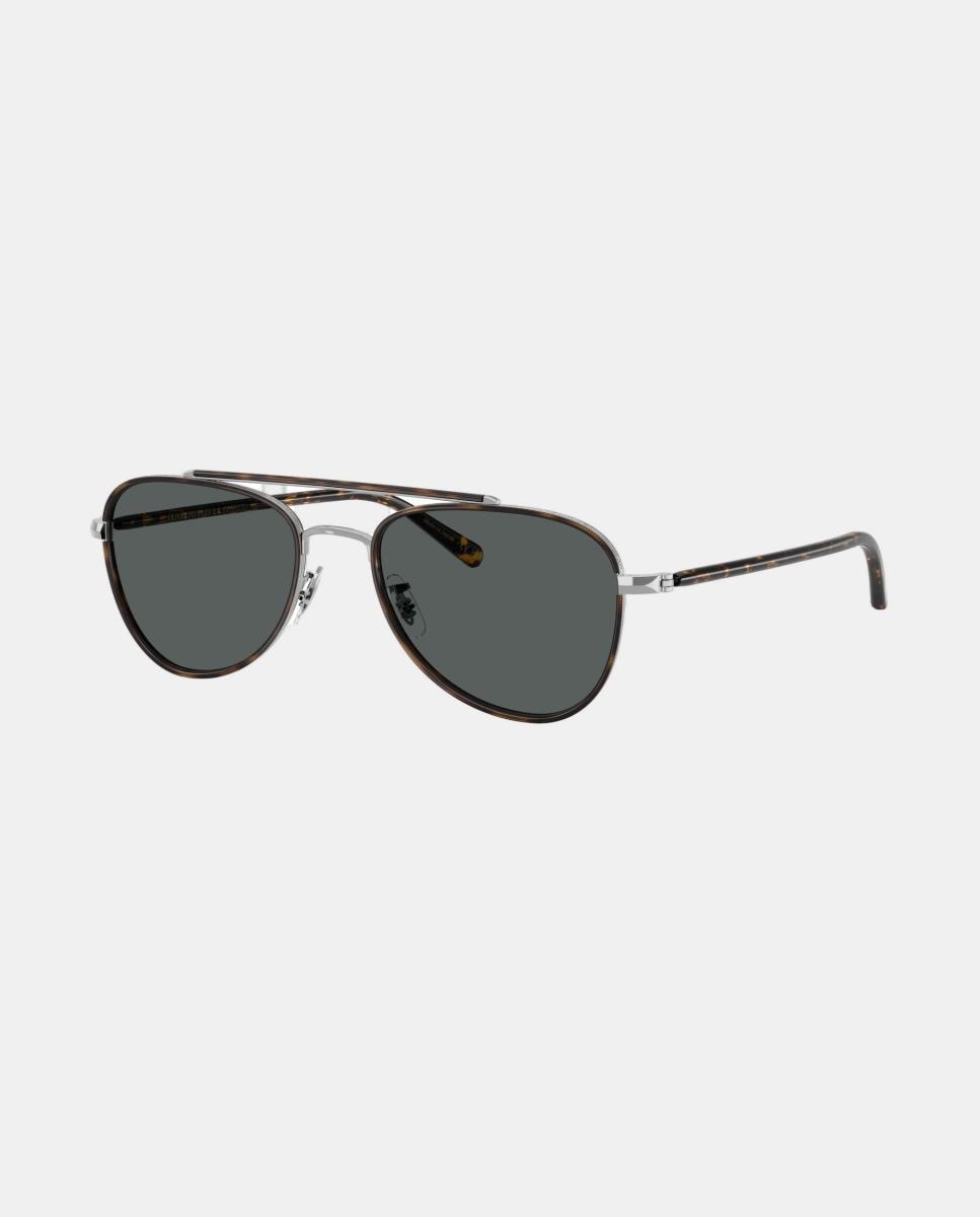 Gafas de sol OV1372ST SACOYE unisex piloto en metal con lente polarizada - Oliver Peoples - Plata Plata-8
