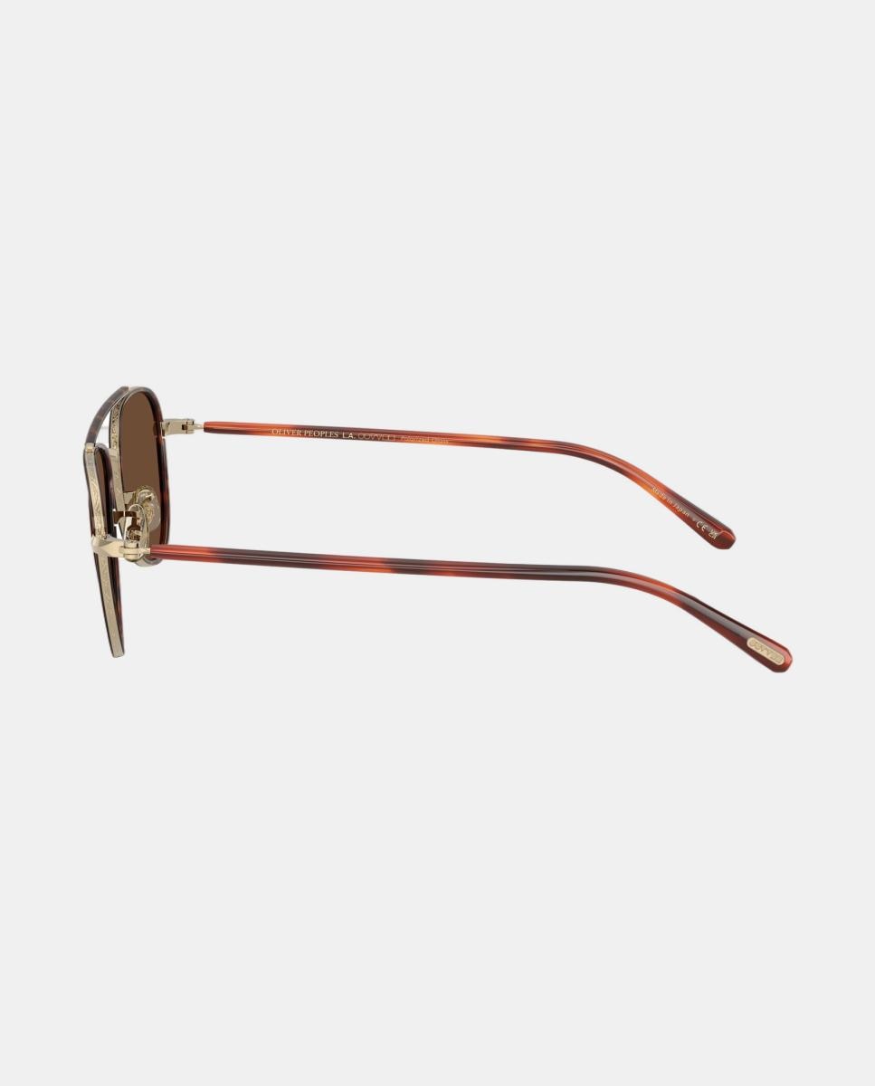 Gafas de sol OV1372ST SACOYE unisex piloto en metal con lente polarizada - Oliver Peoples - Oro Oro-3