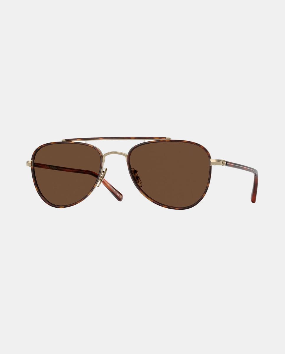 Gafas de sol OV1372ST SACOYE unisex piloto en metal con lente polarizada - Oliver Peoples - Oro Oro-9