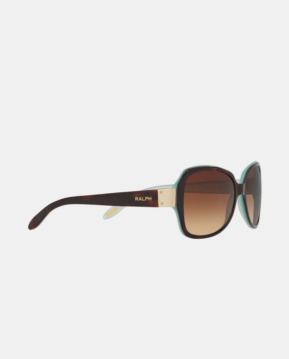 Imagen 3 de Gafas de sol RA5138 de mujer cuadrada en acetato con lente degradada - Ralph Lauren - Marrón Marrón