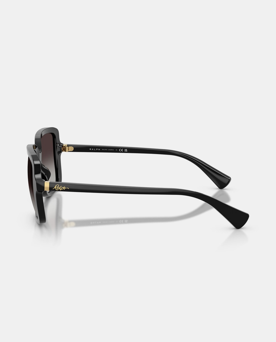 Imagen 3 de Gafas de sol RA5333U de mujer cuadrada en acetato con lente degradada - Ralph Lauren - Negro Negro
