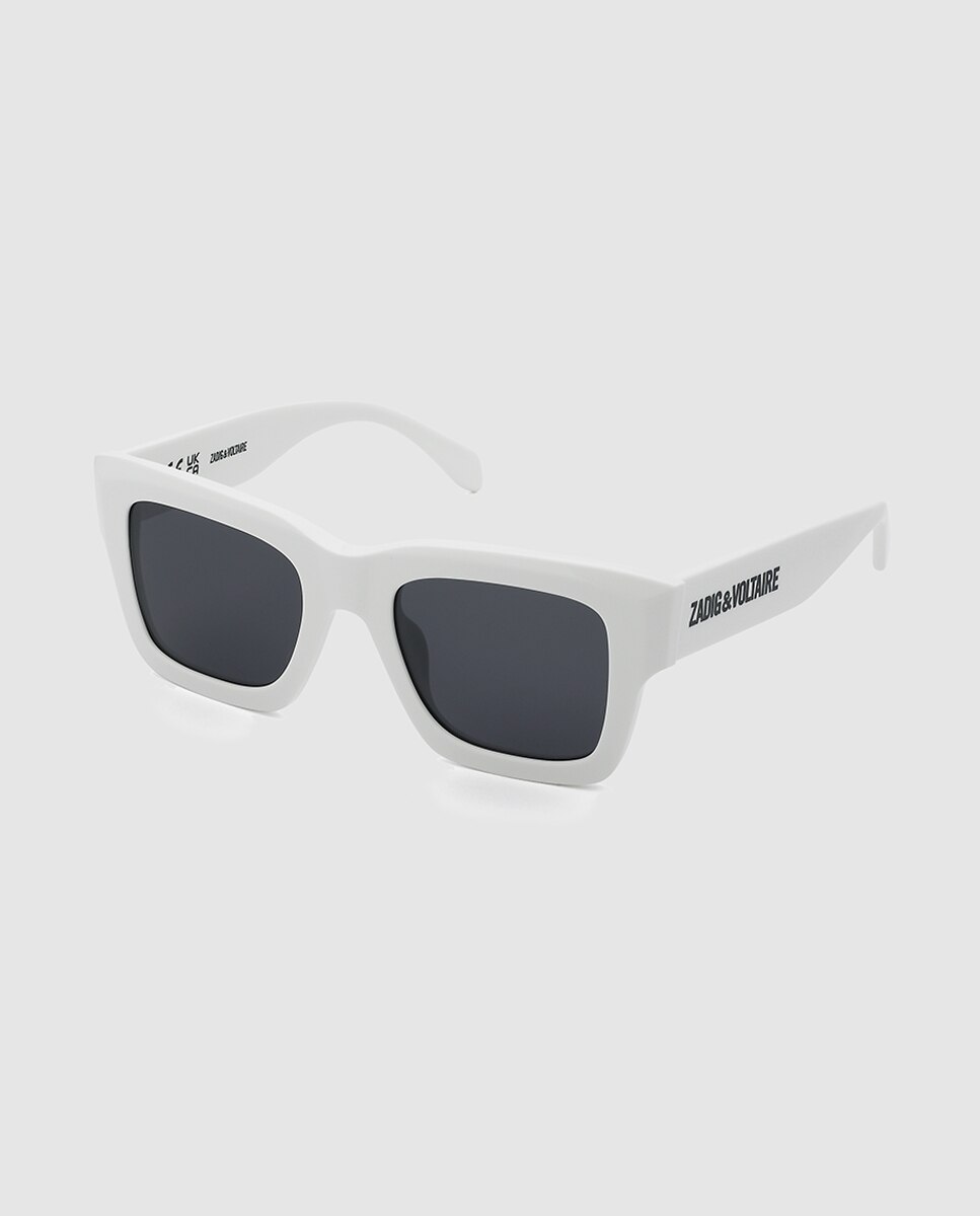 Gafas de sol de mujer cuadrada en acetato - Zadig & Voltaire - Blanco Blanco-1