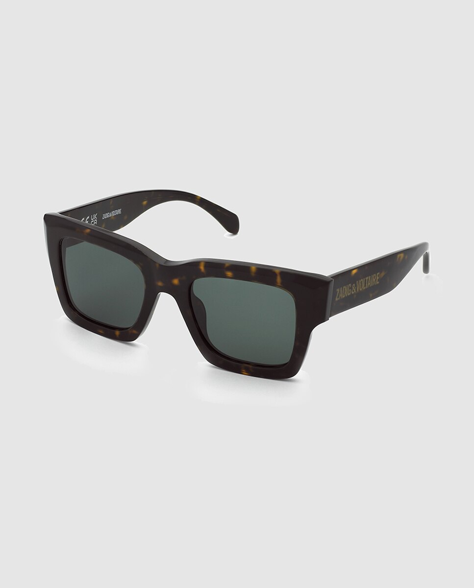 Gafas de sol de mujer cuadrada en acetato - Zadig & Voltaire - Marrón Marrón-1