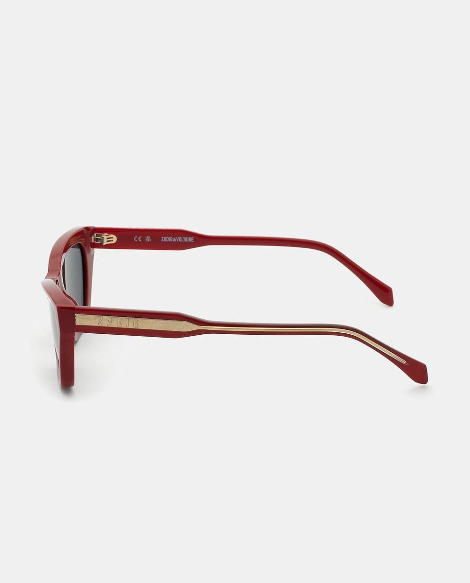 Gafa de sol de mujer ojo de gato en acetato - Zadig & Voltaire - Rojo Rojo-3