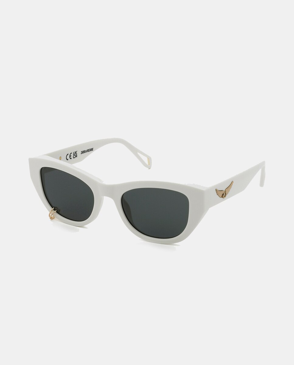 Gafa de sol de mujer mariposa en acetato - Zadig & Voltaire - Blanco Blanco-2