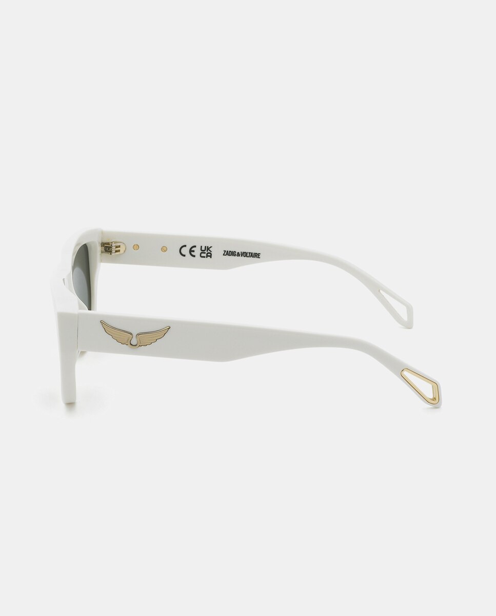 Gafa de sol de mujer mariposa en acetato - Zadig & Voltaire - Blanco Blanco-3