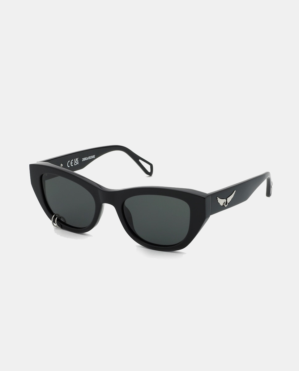 Imagen 2 de Gafa de sol de mujer mariposa en acetato - Zadig & Voltaire - Negro Negro