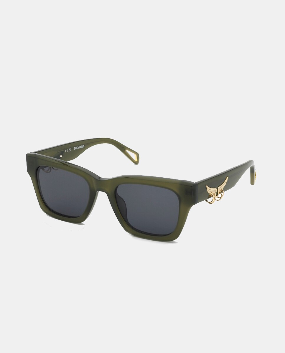 Gafa de sol unisex cuadrada en acetato - Zadig & Voltaire - Verde Verde-2