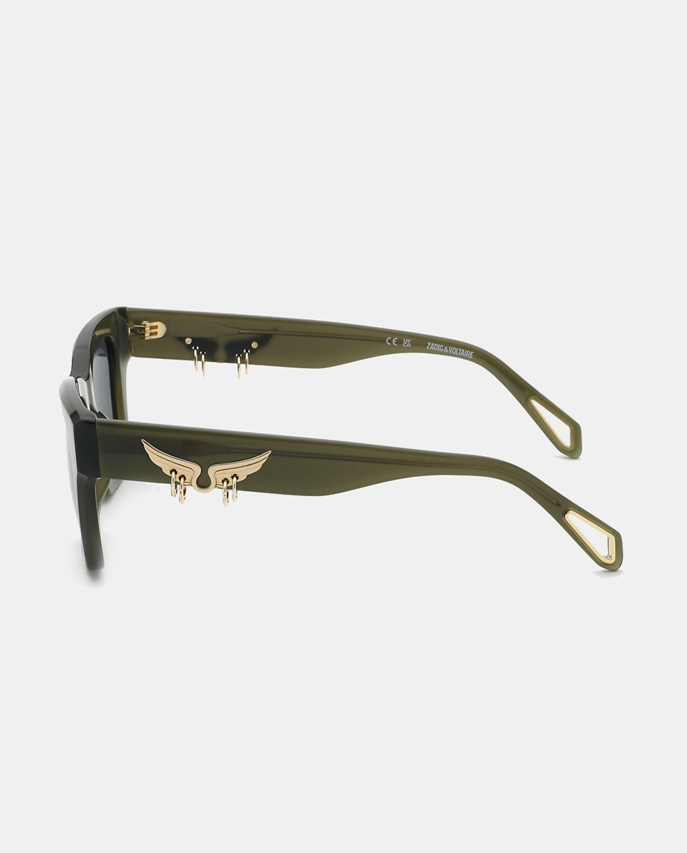 Gafa de sol unisex cuadrada en acetato - Zadig & Voltaire - Verde Verde-3