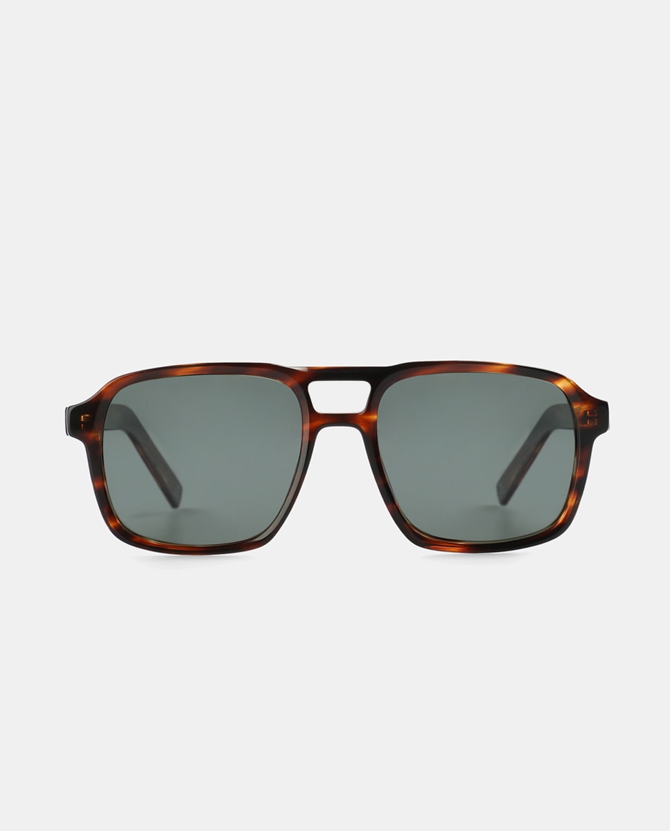 Imagen 0 de Gafa de sol de hombre rectangular en acetato Marrón