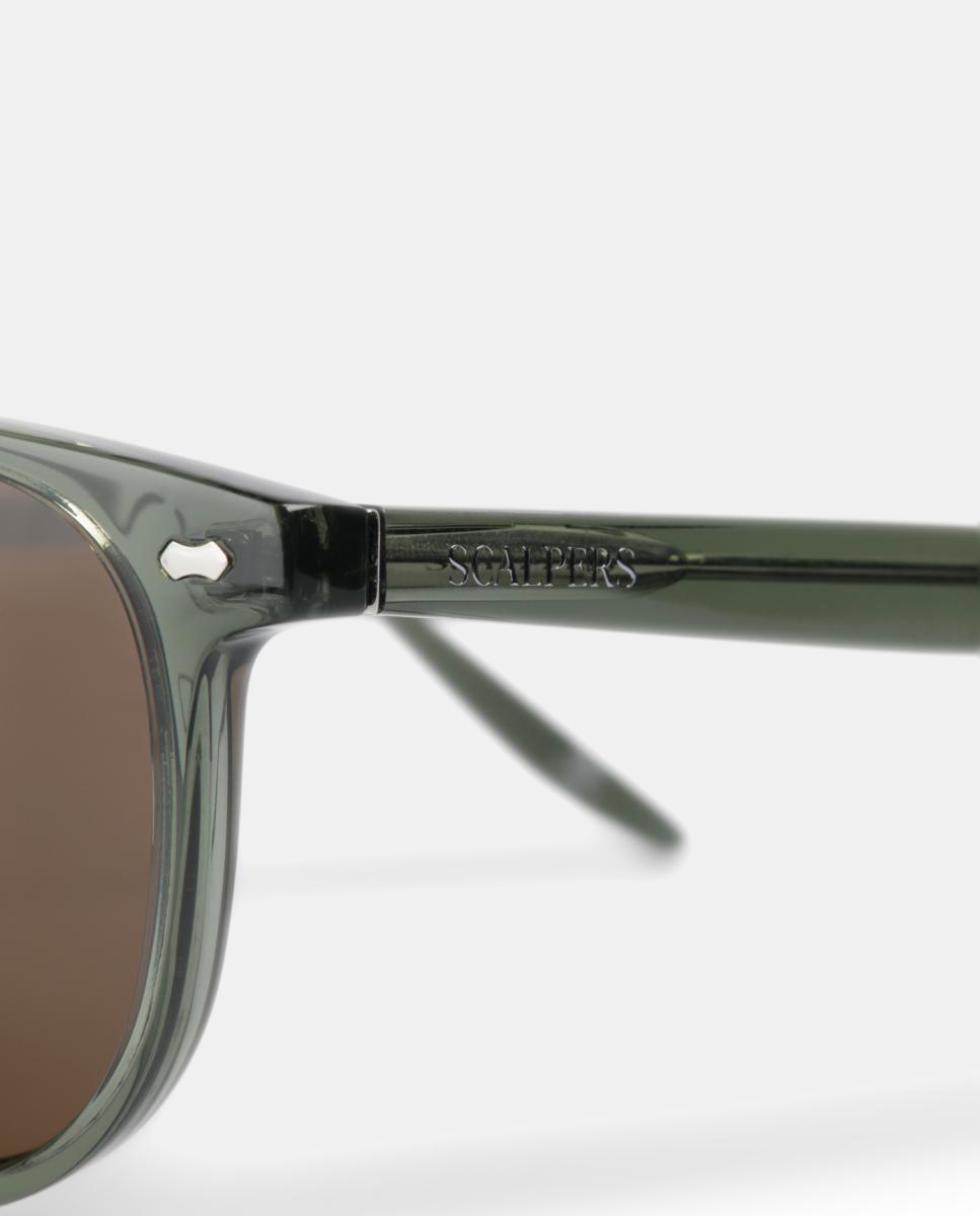 Gafa de sol de hombre redonda en acetato con lente polarizada - Scalpers - Verde Verde-4