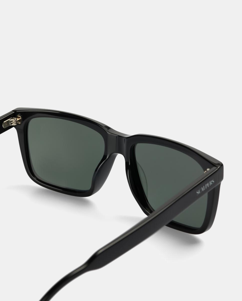 Gafa de sol de hombre cuadrada en acetato con lente polarizada - Scalpers - Negro Negro-3