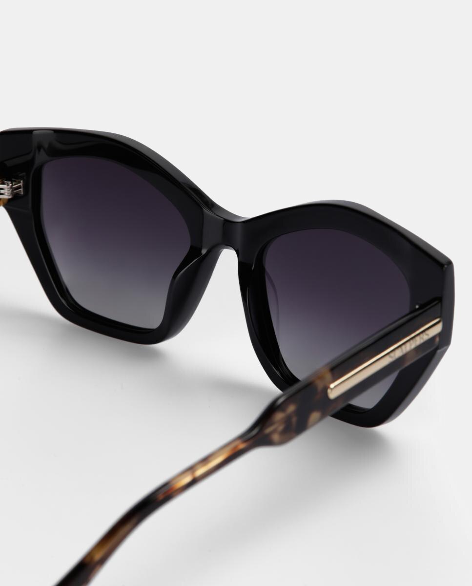 Gafa de sol de mujer ojo de gato en acetato con lente polarizada - Scalpers - Negro Negro-3