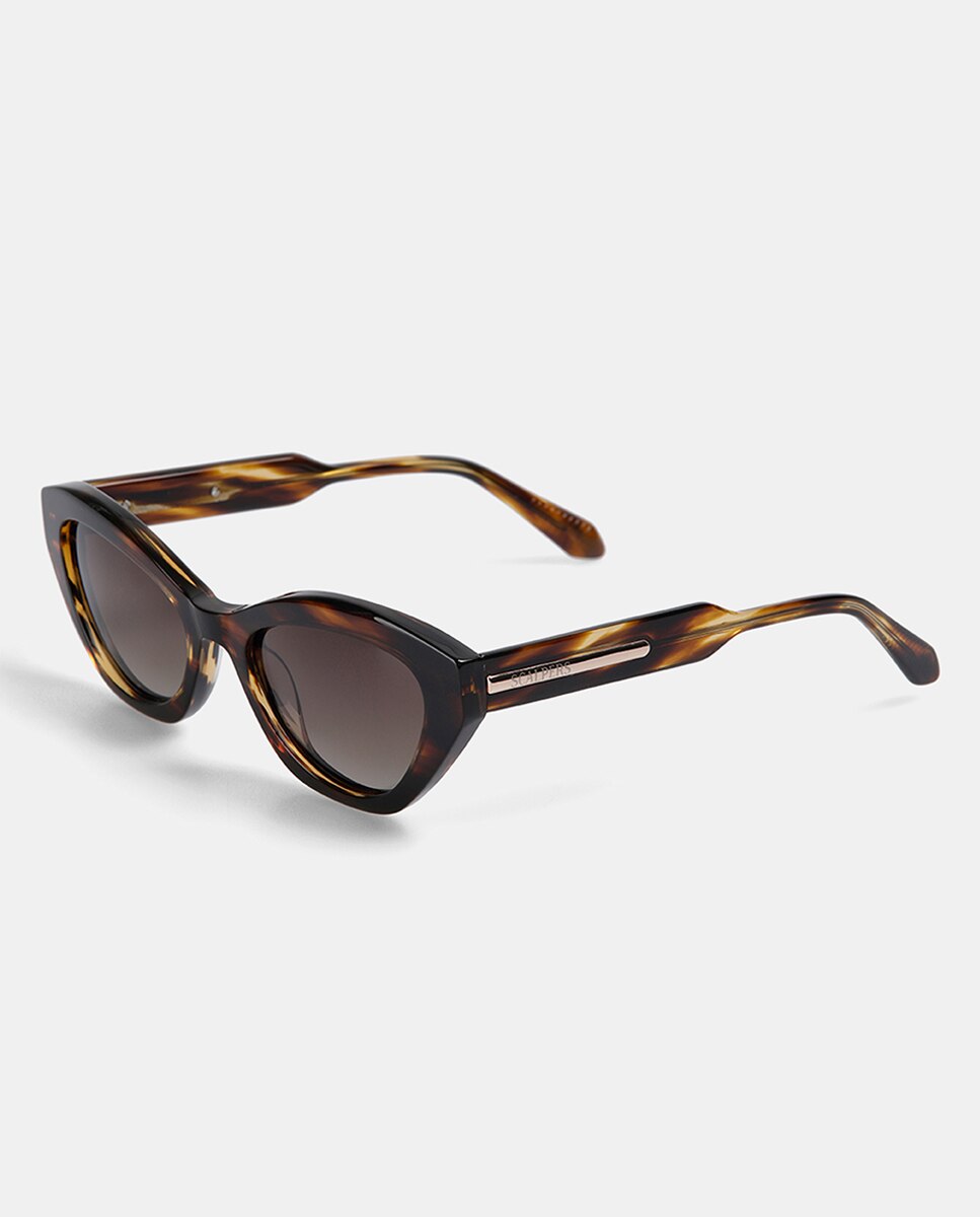 Gafa de sol de mujer ojo de gato en acetato con lente polarizada - Scalpers - Marrón Marrón-2