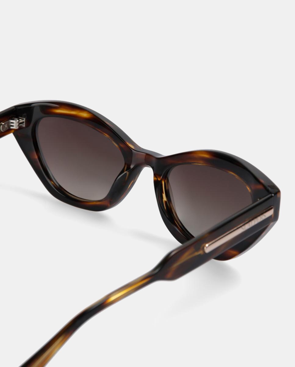 Gafa de sol de mujer ojo de gato en acetato con lente polarizada - Scalpers - Marrón Marrón-4