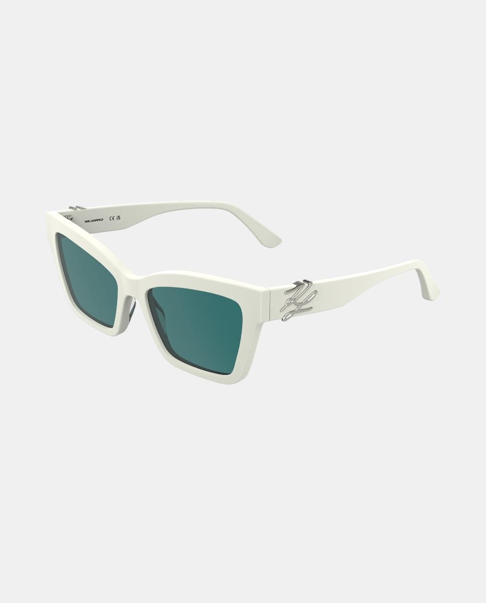 Gafa de sol de mujer rectangular en acetato - Karl Lagerfeld - Blanco Blanco-2