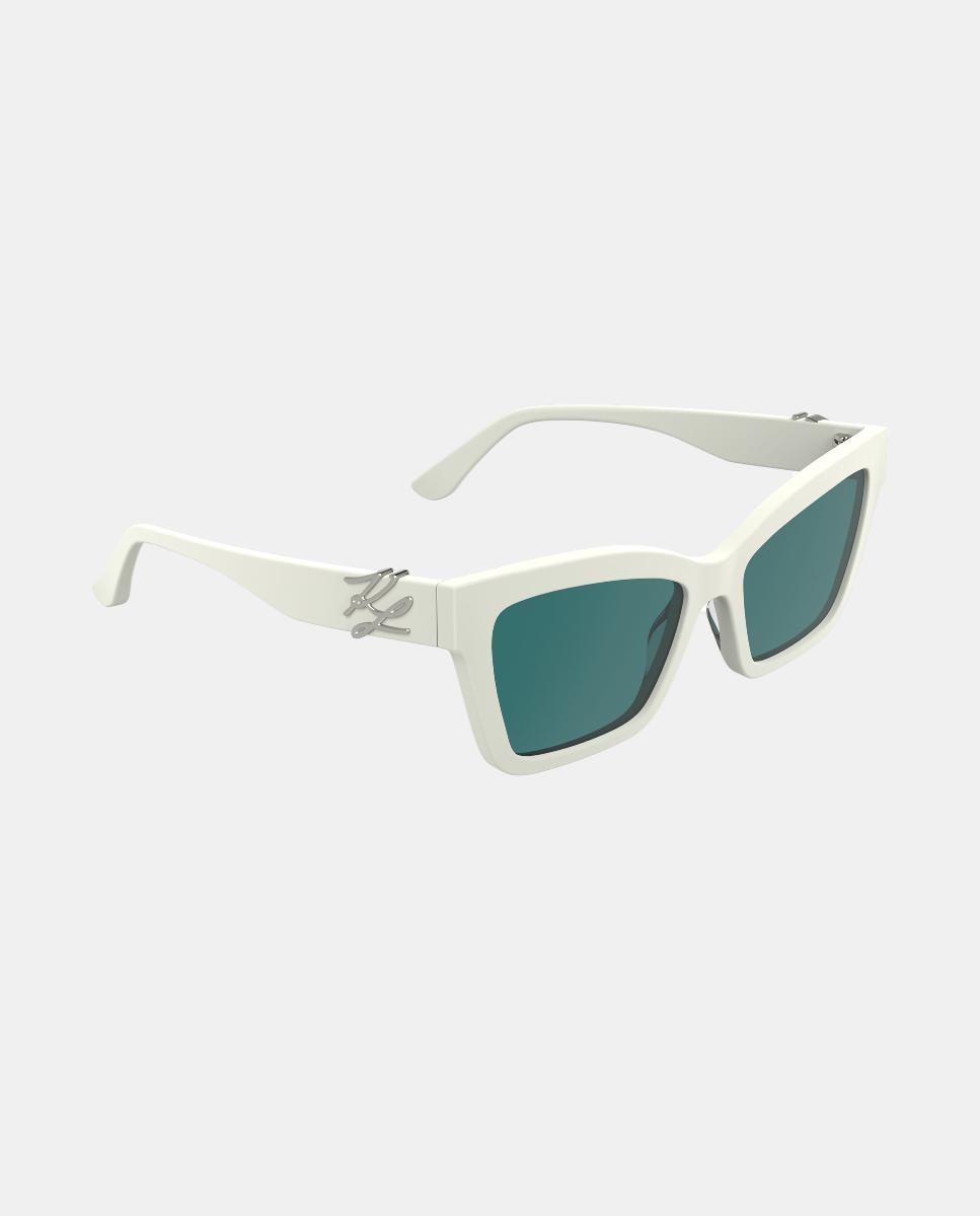 Gafa de sol de mujer rectangular en acetato - Karl Lagerfeld - Blanco Blanco-3