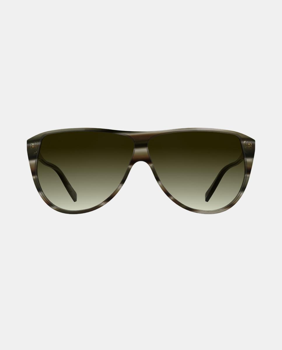Imagen 0 de Gafa de sol unisex ovalada en acetato con lente degradada Verde