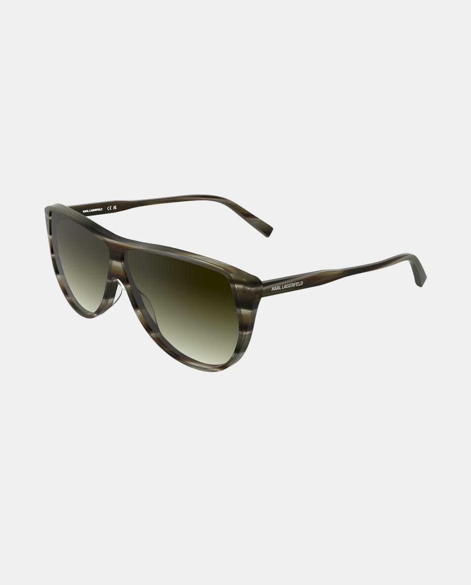 Gafa de sol unisex ovalada en acetato con lente degradada - Karl Lagerfeld - Verde Verde-2