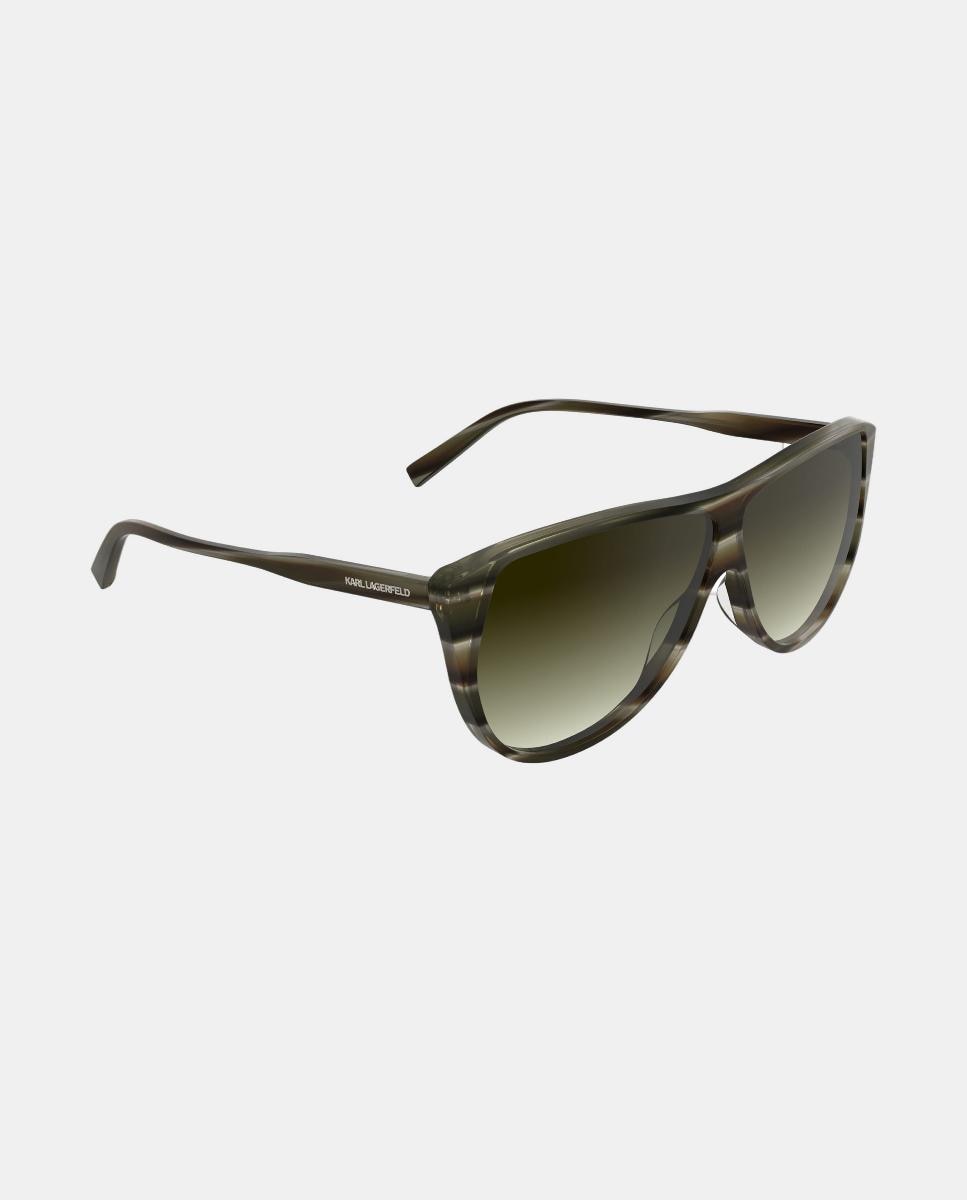 Gafa de sol unisex ovalada en acetato con lente degradada - Karl Lagerfeld - Verde Verde-3