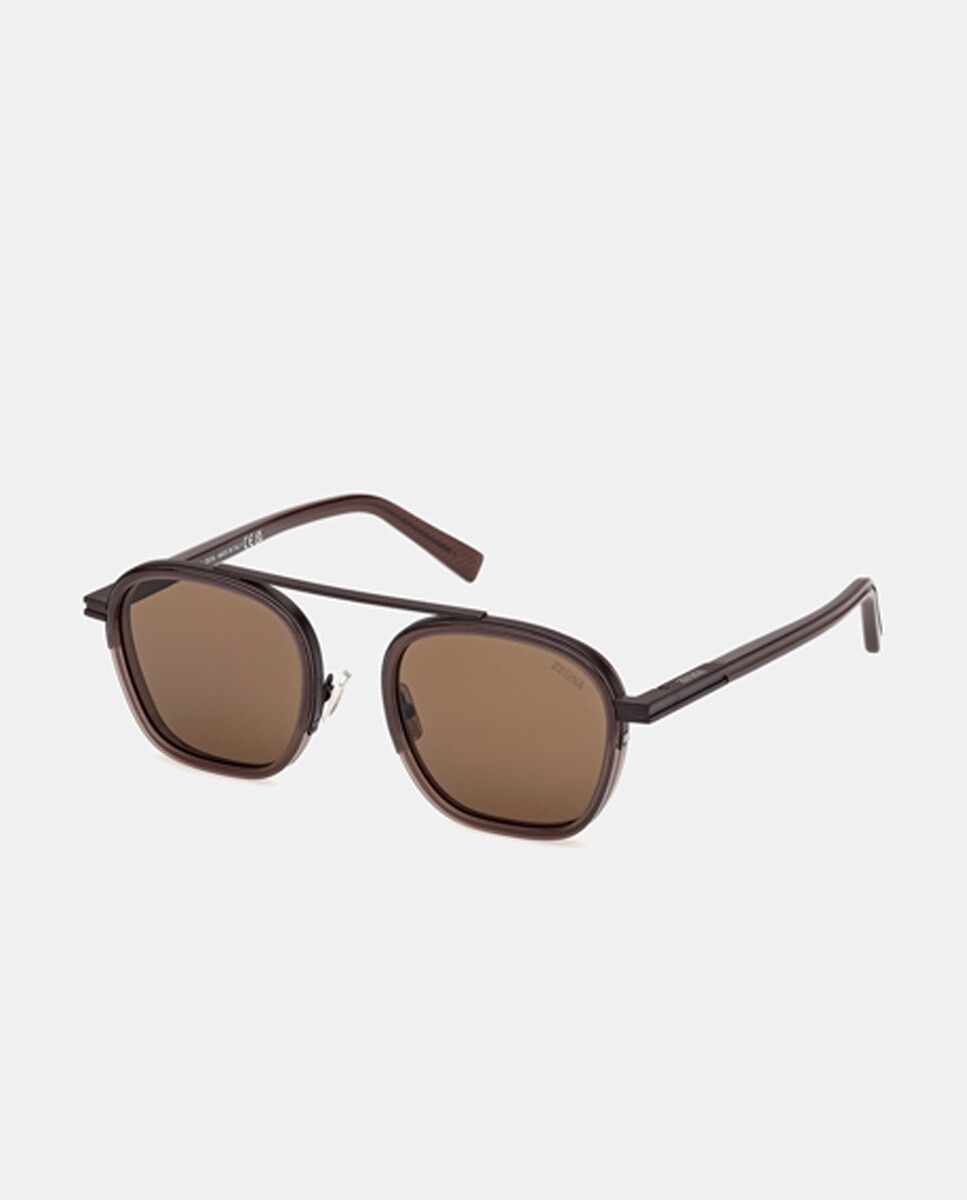 Gafas de sol de hombre geométricas en acetato - Zegna - Amarillo Amarillo-2