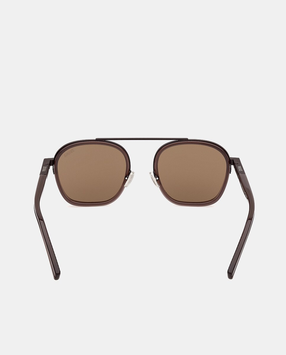 Gafas de sol de hombre geométricas en acetato - Zegna - Amarillo Amarillo-4