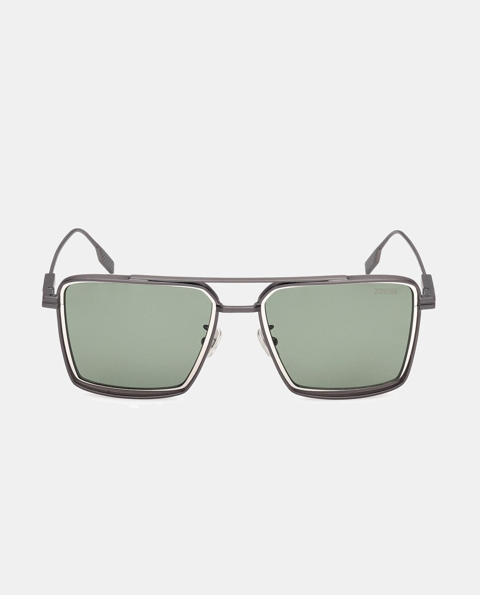Imagen 0 de Gafas de sol de hombre cuadradas metalicas con lente polarizada en gris Gris