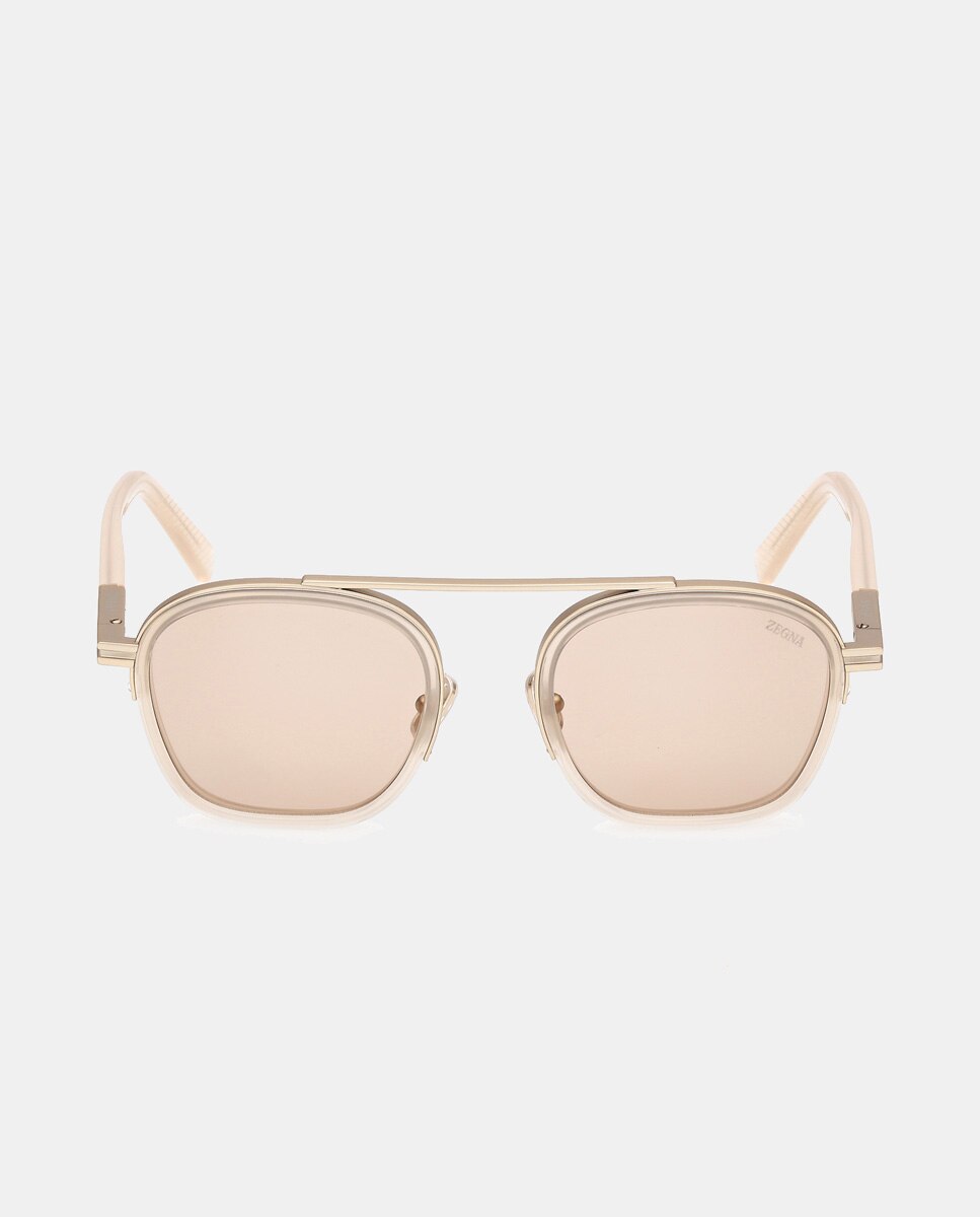 Imagen 0 de Gafas de sol de hombre geométricas en acetato en amarillo Amarillo
