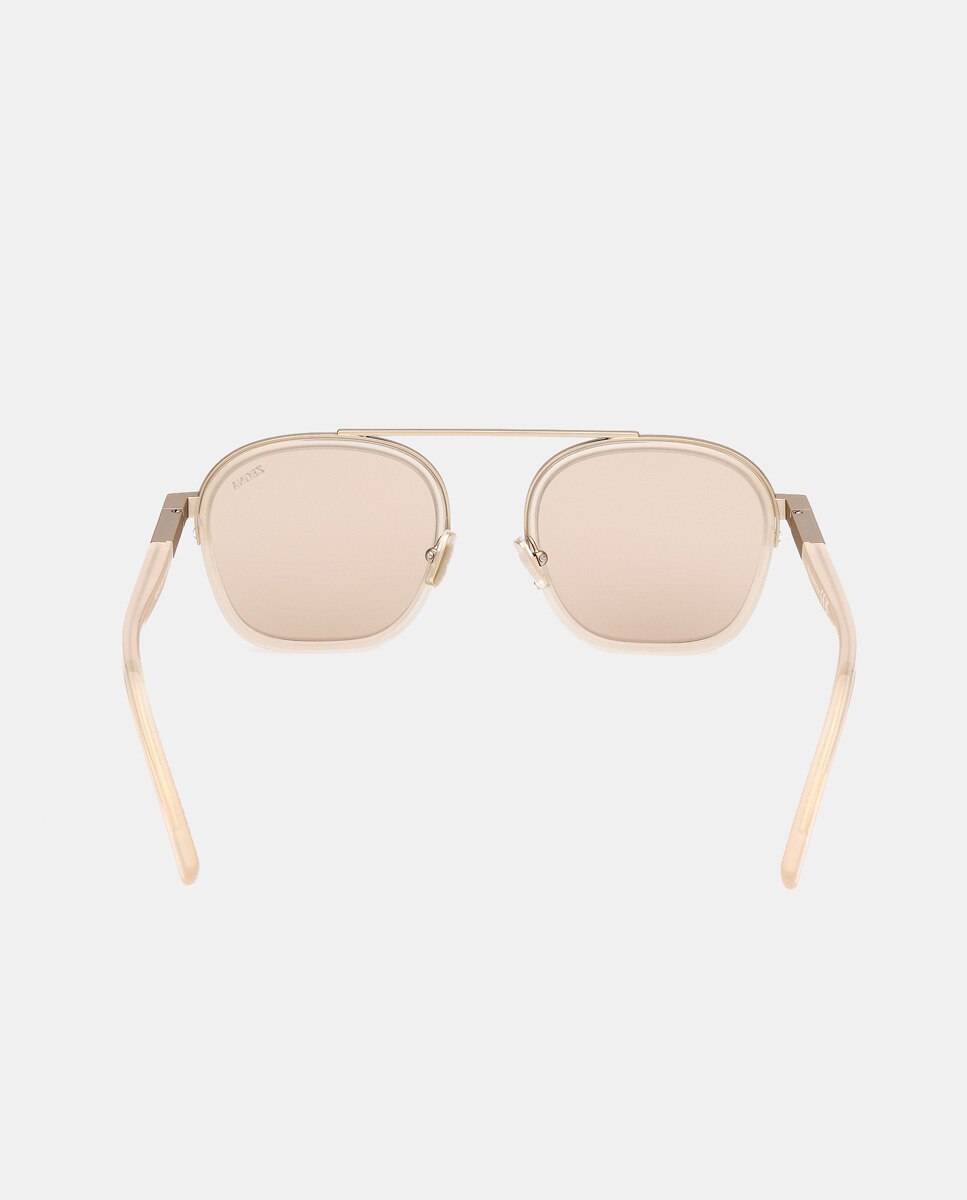 Gafas de sol de hombre geométricas en acetato en - Ermenegildo Zegna - Amarillo Amarillo-4